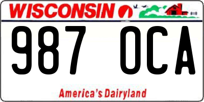 WI license plate 987OCA