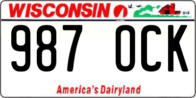WI license plate 987OCK