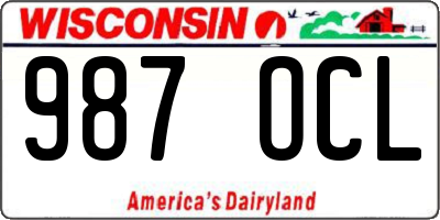 WI license plate 987OCL