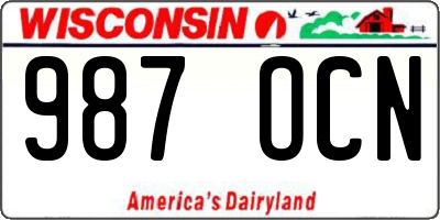 WI license plate 987OCN