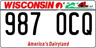 WI license plate 987OCQ