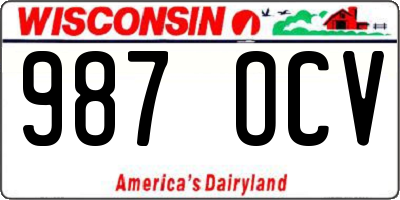 WI license plate 987OCV