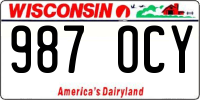 WI license plate 987OCY