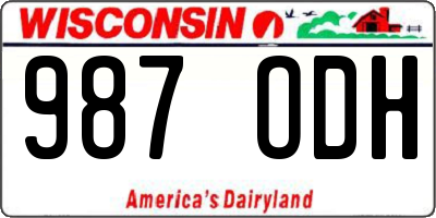 WI license plate 987ODH