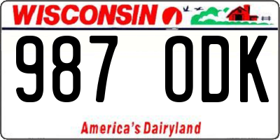 WI license plate 987ODK