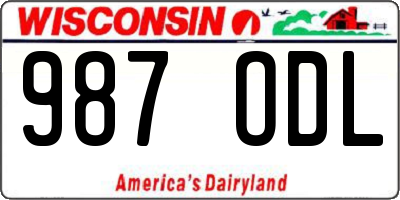 WI license plate 987ODL