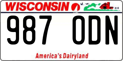 WI license plate 987ODN