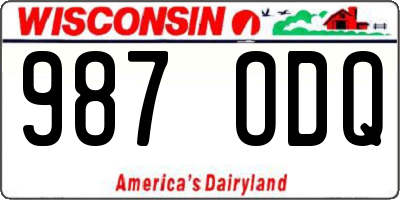 WI license plate 987ODQ