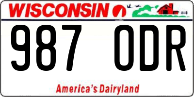 WI license plate 987ODR