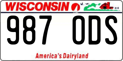 WI license plate 987ODS