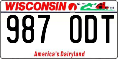 WI license plate 987ODT