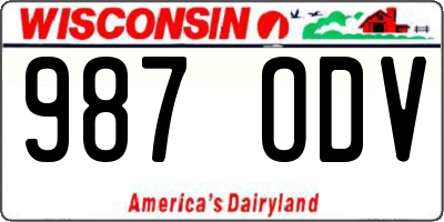 WI license plate 987ODV