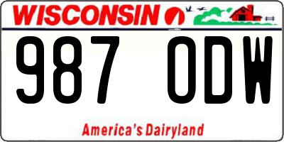 WI license plate 987ODW