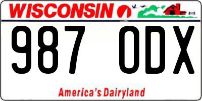WI license plate 987ODX