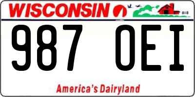 WI license plate 987OEI
