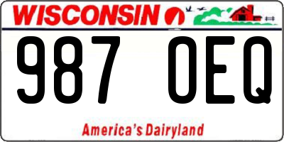 WI license plate 987OEQ