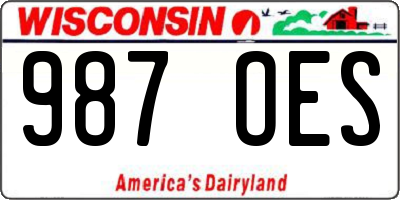 WI license plate 987OES