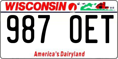 WI license plate 987OET