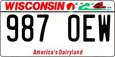 WI license plate 987OEW
