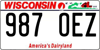 WI license plate 987OEZ