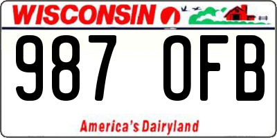 WI license plate 987OFB