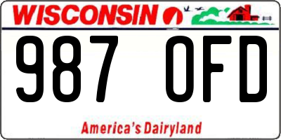 WI license plate 987OFD