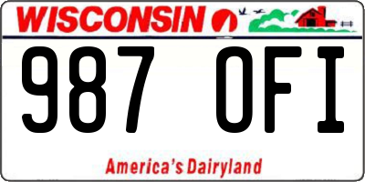 WI license plate 987OFI