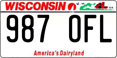 WI license plate 987OFL