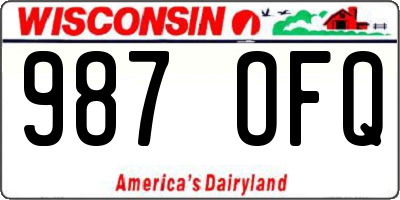 WI license plate 987OFQ