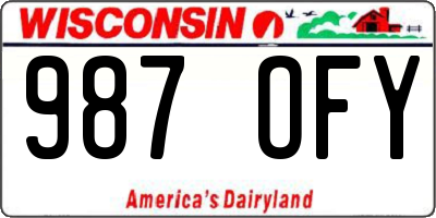 WI license plate 987OFY