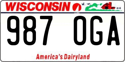 WI license plate 987OGA