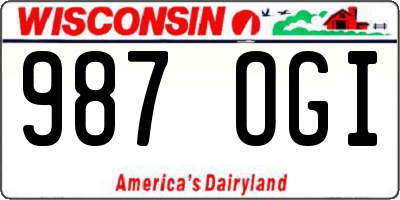 WI license plate 987OGI