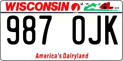 WI license plate 987OJK