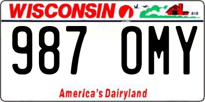 WI license plate 987OMY