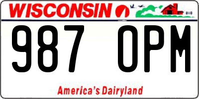 WI license plate 987OPM