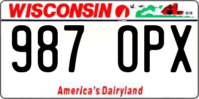 WI license plate 987OPX