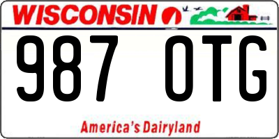 WI license plate 987OTG