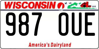WI license plate 987OUE