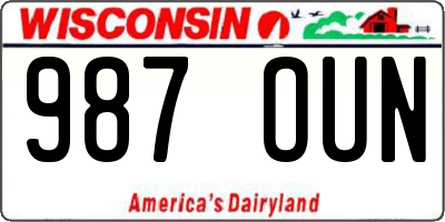 WI license plate 987OUN