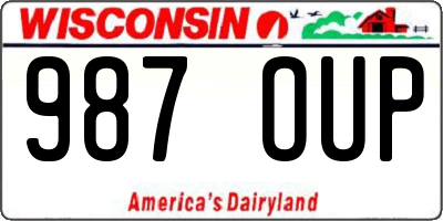 WI license plate 987OUP
