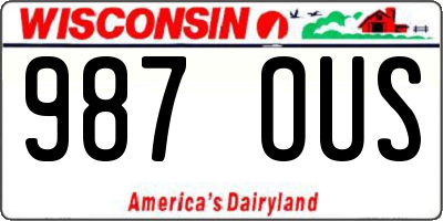 WI license plate 987OUS