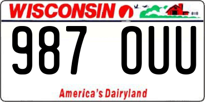 WI license plate 987OUU