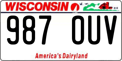 WI license plate 987OUV