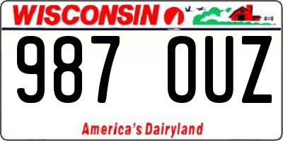 WI license plate 987OUZ