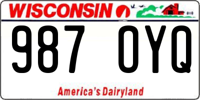 WI license plate 987OYQ