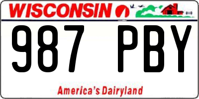 WI license plate 987PBY