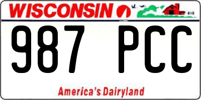 WI license plate 987PCC