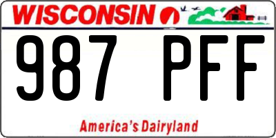 WI license plate 987PFF