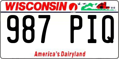WI license plate 987PIQ