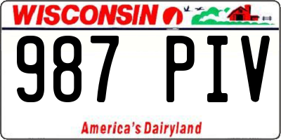 WI license plate 987PIV